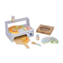 vaikiska medine virtuvele - Tooky Toy Pizzeria medinė picų kepimo krosnis su priedais  - 8 nuotrauka