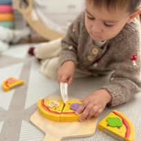 vaikiska medine virtuvele - Tooky Toy Pizzeria medinė picų kepimo krosnis su priedais  - 11 nuotrauka