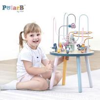 zaislai vaikams staliukas - Viga Toys 44033 Edukacinis medinis stalas su labirintu PolarB - 3 nuotrauka