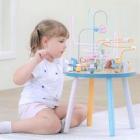 zaislai vaikams staliukas - Viga Toys 44033 Edukacinis medinis stalas su labirintu PolarB - 6 nuotrauka