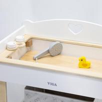 kudikiu voniukes - Viga Toys Medinis vystymo stalas 2in1 su vonelės funkcija - 6 nuotrauka