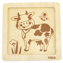karvute - Viga 51313 medinė dėlionė Karvė, 4 det. - 5 nuotrauka
