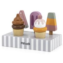 medinis stovas - Mediniai spalvoti ledai VIGA PolarB su stovu Icecream 5vnt, 44057 - 10 nuotrauka