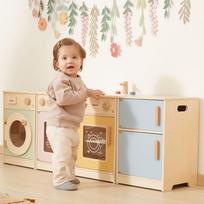 virtuves komplektai medinis - Viga Toys medinis virtuvės komplektas XL su skalbimo mašina ir indaplove, žalias (Green) - 4 nuotrauka