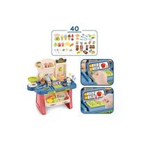 zaislas supermarket - Vaikiška saldainių parduotuvėlė su vežimėliu ir priedais 40 vnt. WOOPIE - 5 nuotrauka