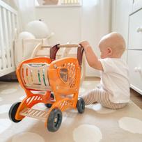 woop vaikiskas - Vaikiškas pirkinių vežimėlis su priedais 42 vnt. Woopie, oranžinis - 7 nuotrauka