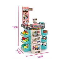 zaislas supermarket - Žaislinė parduotuvė su vežimėliu ir priedais 47 vnt. Woopie, mėlyna - 4 nuotrauka