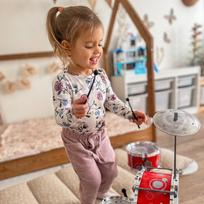 woop vaikiskas - WOOPIE edukaciniai mušamieji vaikams: 3 būgnai, 1 cimbolas + taburetė - 4 nuotrauka
