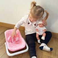 nesiokle lelei - Woopie Royal Kūdikio lėlė 30,5 cm + Rožinė nešioklė - 12 nuotrauka