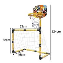 futbolo kamuolys - Krepšinio ir futbolo vartų rinkinys 2in1 WOOPIE + kamuoliai ir pompa - 4 nuotrauka