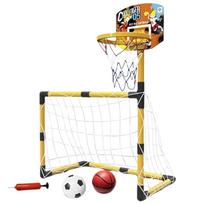 futbolo kamuolys - Krepšinio ir futbolo vartų rinkinys 2in1 WOOPIE + kamuoliai ir pompa - 6 nuotrauka