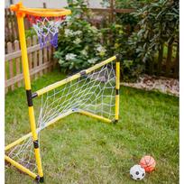 futbolo kamuolys - Krepšinio ir futbolo vartų rinkinys 2in1 WOOPIE + kamuoliai ir pompa - 9 nuotrauka