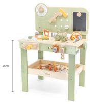 stalas medinis dirbtuves - Viga Toys Medinis darbastalis su įrankių rinkiniu ir laikrodžiu PolarB 44065 - 4 nuotrauka