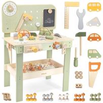 stalas medinis dirbtuves - Viga Toys Medinis darbastalis su įrankių rinkiniu ir laikrodžiu PolarB 44065 - 6 nuotrauka