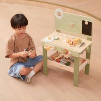 stalas medinis dirbtuves - Viga Toys Medinis darbastalis su įrankių rinkiniu ir laikrodžiu PolarB 44065 - 17 nuotrauka