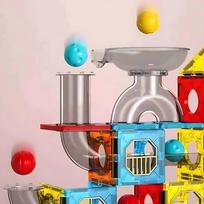 magnetinis konstruktorius lavinamasis - WOOPIE magnetiniai konstruktoriai 3D edukacinis kamuoliukų kelio rinkinys, 113 vnt. - 3 nuotrauka
