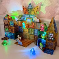 magnetines kaladeles - WOOPIE Šviečiantys 3D magnetiniai konstruktoriai „Gyvūnų pasaulis“ 124 vnt. - 10 nuotrauka