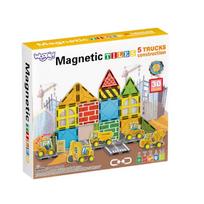 magnetines kaladeles - Woopie magnetinis konstruktorius Statybos su transporto priemonėmis 30 vnt - 2 nuotrauka