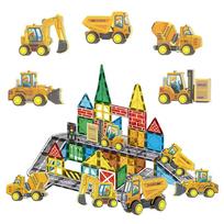 magnetines kaladeles - Woopie magnetinis konstruktorius Statybos su transporto priemonėmis 30 vnt - 3 nuotrauka