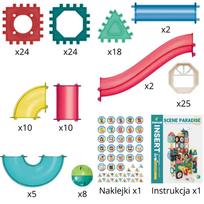 kelio blokai - Woopie magnetinis konstruktorius 3D edukacinis kamuoliukų kelio rinkinys, 128 el. - 2 nuotrauka
