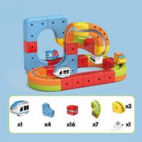 magnetines kaladeles - WOOPIE Magic Cube magnetinių kaladėlių - traukinio trasos rinkinys 32 vnt - 3 nuotrauka