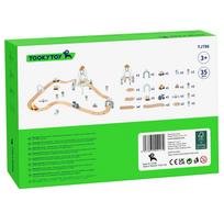 traukiniu trasa - TOOKY TOY medinis kosminio traukinio bėgių rinkinys - 2 nuotrauka