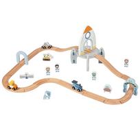 traukiniu trasa - TOOKY TOY medinis kosminio traukinio bėgių rinkinys - 5 nuotrauka