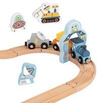 traukiniu trasa - TOOKY TOY medinis kosminio traukinio bėgių rinkinys - 6 nuotrauka