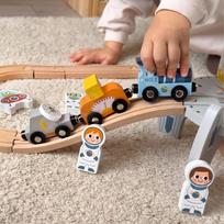 traukiniu trasa - TOOKY TOY medinis kosminio traukinio bėgių rinkinys - 12 nuotrauka