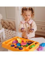 sodo stalas - Woopie kinetinio smėlio rinkinys 1,2 kg XL ZOO su stalu ir formelėmis - 5 nuotrauka