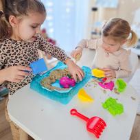 stalai ir staliukai - WOOPIE Kinetinio smėlio rinkinys 0,5 kg Stalas su formelėmis - 7 nuotrauka