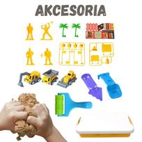 kinetinis smelis - Woopie Kinetinio smėlio rinkinys „Statybų aikštelė“, 1 kg - 4 nuotrauka