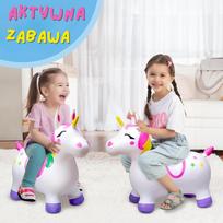 sokliukai - Woopie guminis šokliukas Vienaragis baltas su pompa - 6 nuotrauka