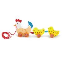 zaislas vista - Viga Pull Along Hen Two Chicks 50078 - 4 nuotrauka