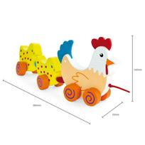 zaislas vista - Viga Pull Along Hen Two Chicks 50078 - 5 nuotrauka
