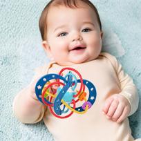sensoriniai kamuoliukai - WOOPIE BABY 2in1 sensorinis žaislas, kramtukas, barškutis, Montessori - 7 nuotrauka
