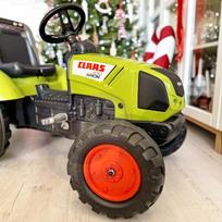 vaikiskas traktorius - FALK pedalinis traktorius Claas 1040AB su priekaba, žalias (Green) - 10 nuotrauka