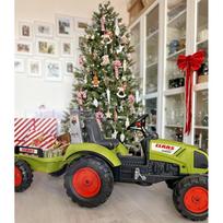 vaikiskas traktorius - FALK pedalinis traktorius Claas 1040AB su priekaba, žalias (Green) - 11 nuotrauka