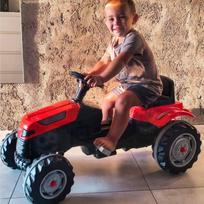 traktoriaus ratai - Woopie Farmer GoTrac pedalinis traktorius, žalias (Green) - 8 nuotrauka