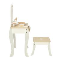 medinis stalas - Lulilo Bella Vaikiškas medinis kosmetinis staliukas su veidrodžiu ir kėdute, baltas (White) - 5 nuotrauka