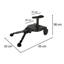 vezimelis kudikiui - RoGer Pushchair Extension with Child Seat, Juodas (Black) - 10 nuotrauka