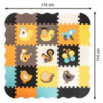 putplascio kilimelis - Kontext KX5210 Putplasčio dėlionės kilimėlis / žaidimų kilimėlis vaikams Spalvingi gyvūnai, 114 cm x 114 cm, 25 vnt. - 9 nuotrauka