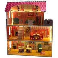 leles - Lėlių namelis Dollhouse With Accessories And LED Lighting - 17 nuotrauka
