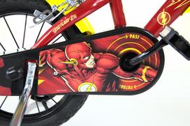 dviracio dinama - Vaikiškas dviratis Dino Bikes Flash, raudonas/geltonas, 11" (27 cm), 16" - 2 nuotrauka