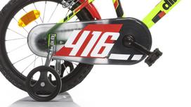 dviracio dinama - Vaikiškas dviratis Dino Bikes 416, juodas/raudonas/žalias, 11" (27 cm), 16" - 2 nuotrauka
