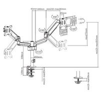 display mounting arm - DISPLAY ACC MOUNTING ARM/17-32" MA-DA2P-01 GEMBIRD - 2 nuotrauka