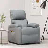 Fotelis vidaXL Masažinis krėslas, šviesiai pilka (Light Gray)