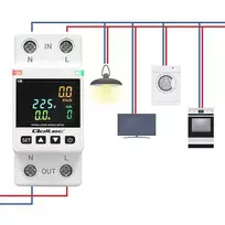 elektros skaitiklis - Qoltec 50981 Vienfazis elektroninis skaitiklis ,  energijos suvartojimo matuoklis ,  DIN35 ,  Wi-Fi ,  TUYA ,  Smart Life - 8 nuotrauka