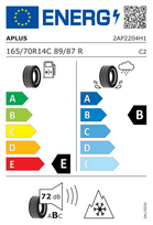 165 70 r14 padangos - Žieminė automobilio padanga Aplus A869 165/70/R14, 89-R, E, B, 72 dB - 2 nuotrauka