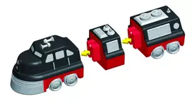 gelezinkel - Malik MalBlo Magnetiniai Traukiniai ir Lokomotyvai, juoda (Black)/raudona (Red)/pilka (Gray) - 3 nuotrauka